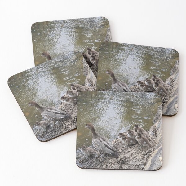 Item preview, Adorable Duck Family Huddles Together in the Rain ?️ Nature's Cutest Moment! designed and sold by Photogenic Snap.