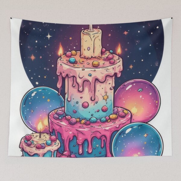 Item preview, Playful birthday cake with a space theme designed and sold by Mianku | Für das Leben.