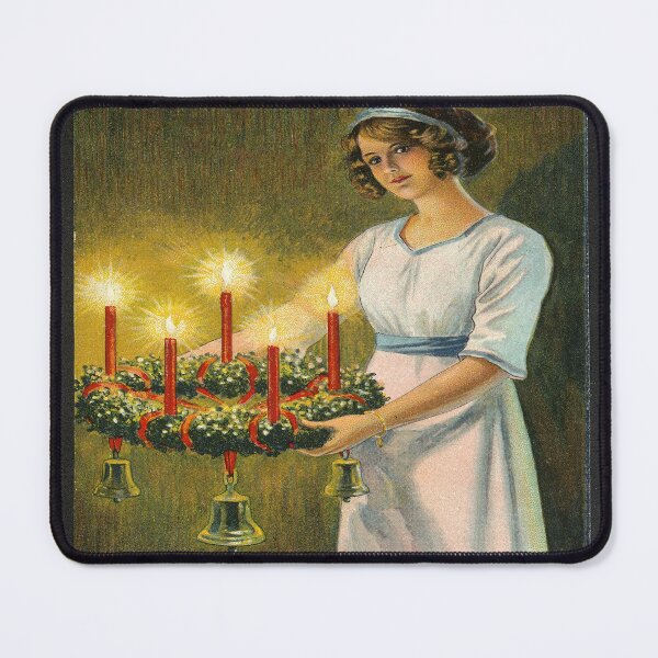 Item preview, Lucia with Advent Wreath Jenny Nyström (c. 1905) // Public Domain designed and sold by Vernissage-dart.
