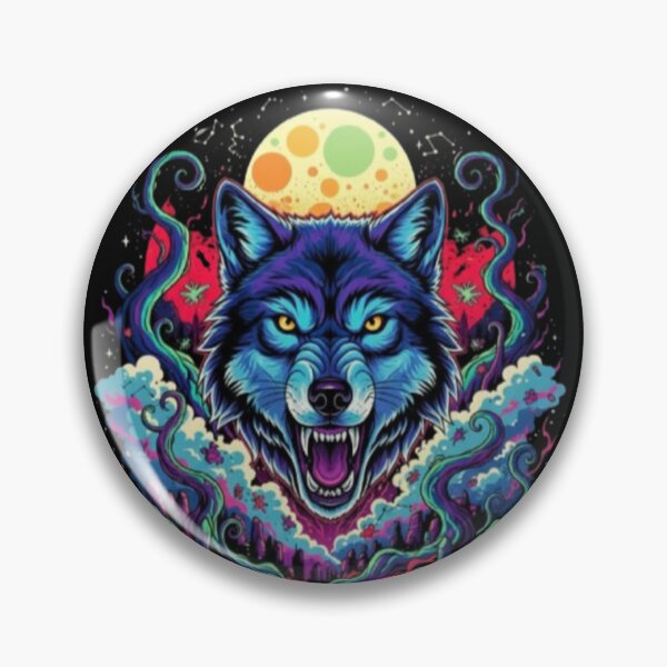 Item preview, Lycanica – Cosmic Neon Wolf Fantasy Art designed and sold by Dogandesighn.