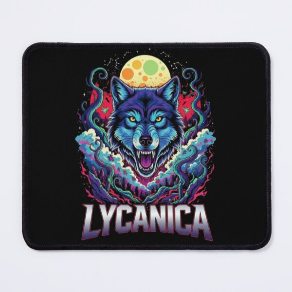 Item preview, Lycanica – Cosmic Neon Wolf Fantasy Art designed and sold by Dogandesighn.