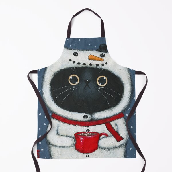 Item preview, Snowcat and Hot Cocoa designed and sold by KilkennyCat Art.