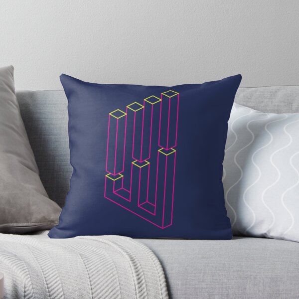 Impossible Shapes: Columns Throw Pillow