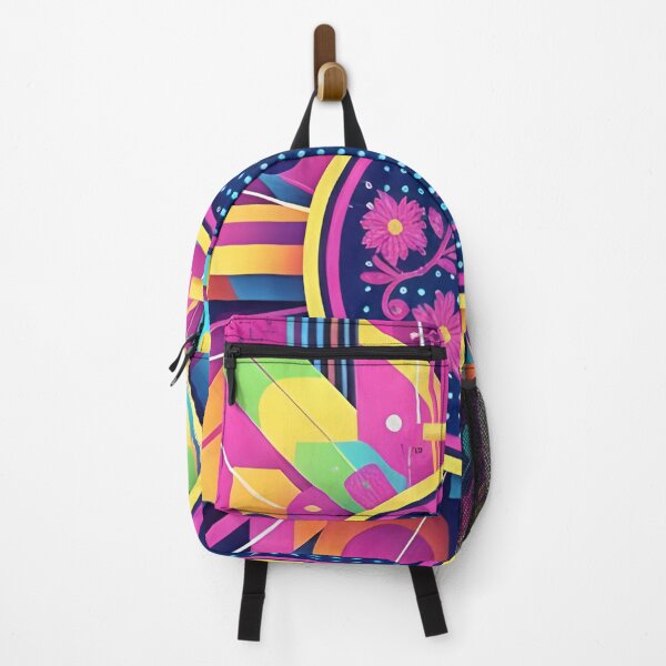 Item preview, Embroidered with vibrant yarn and pop art style needles. Modern abstract design. designed and sold by VibranPalette.