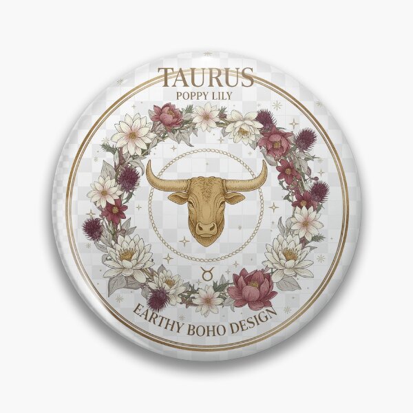 Item preview, Taurus Zodiac Sign: Aesthetic Floral Wreath and Botanical Bull Head. Earthy Boho Design Featuring Poppy and Lily. designed and sold by Studiocolors.