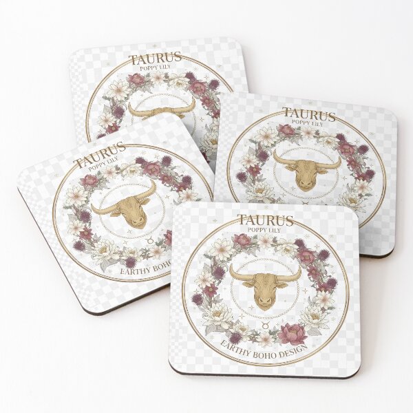Item preview, Taurus Zodiac Sign: Aesthetic Floral Wreath and Botanical Bull Head. Earthy Boho Design Featuring Poppy and Lily. designed and sold by Studiocolors.