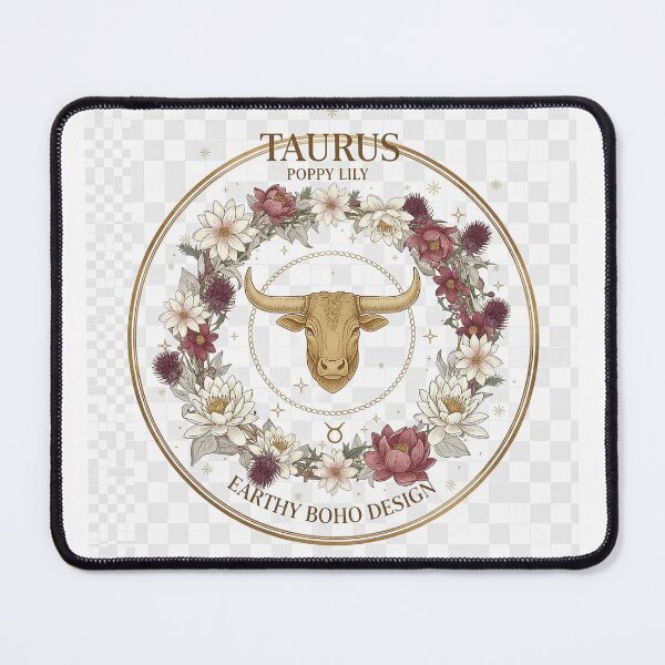 Item preview, Taurus Zodiac Sign: Aesthetic Floral Wreath and Botanical Bull Head. Earthy Boho Design Featuring Poppy and Lily. designed and sold by Studiocolors.