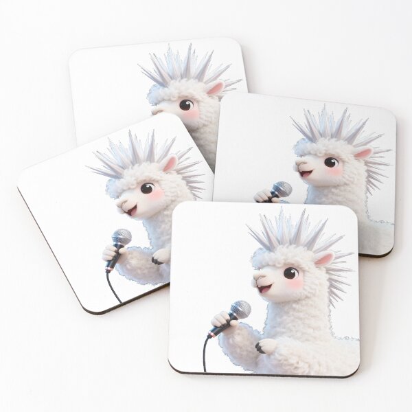 Item preview, Cute Rocker Llama Singing - Funny Animal Musician Illustration designed and sold by RudArtAI.
