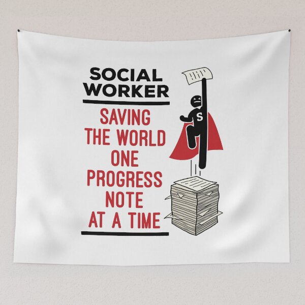 Item preview, Funny Social Worker Progress Note Quote designed and sold by jaygo.