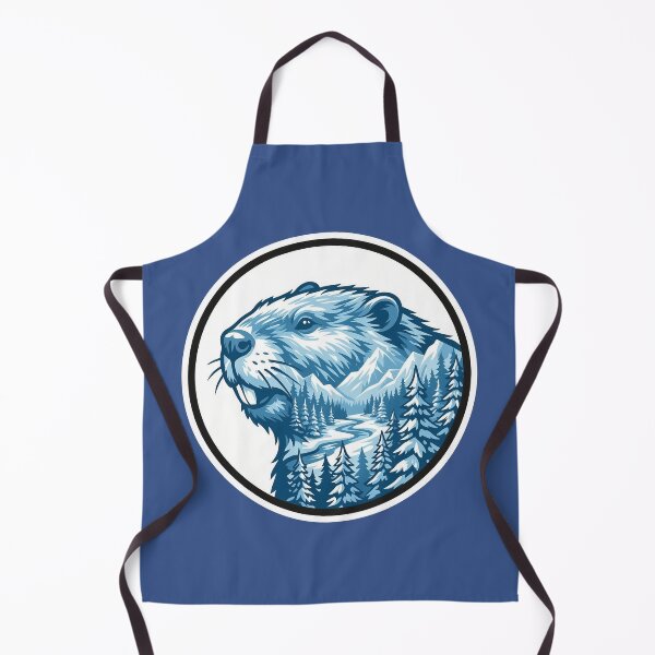Item preview, Beaver Builder Icy Blue Taiga Forest Double Exposure Art designed and sold by CANDO ART STORE.