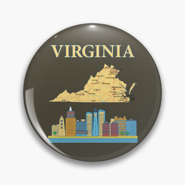 Item preview, Virginia State Map and Skyline - Retro Travel Graphic Tee designed and sold by mashmosh.