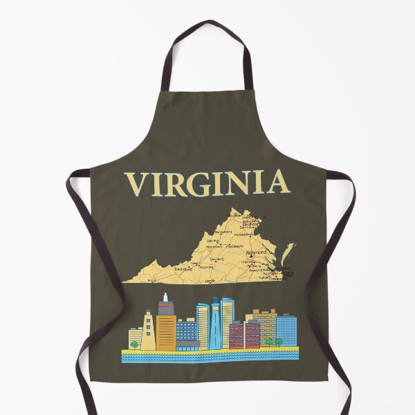 Item preview, Virginia State Map and Skyline - Retro Travel Graphic Tee designed and sold by mashmosh.