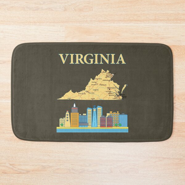 Item preview, Virginia State Map and Skyline - Retro Travel Graphic Tee designed and sold by mashmosh.