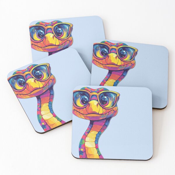 Item preview, Colorful Rainbow Snake with Sunglasses designed and sold by jgvisualarts.