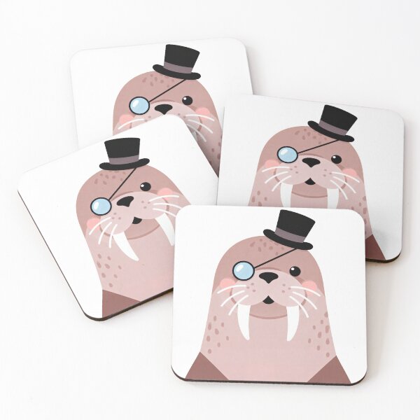Item preview, Cute Walrus Gentleman Illustration - Funny Animal with Monocle designed and sold by RudArtAI.
