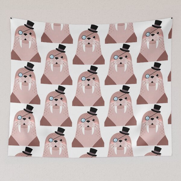 Item preview, Cute Walrus Gentleman Illustration - Funny Animal with Monocle designed and sold by RudArtAI.