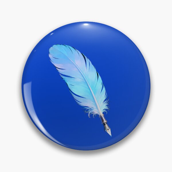Item preview, Beautiful Blue Feather Quill Pen - Artistic Writing Tool Illustration designed and sold by RudArtAI.