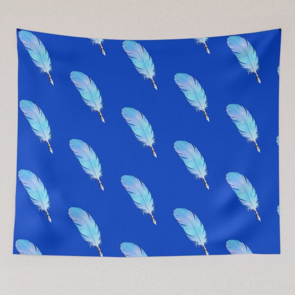 Item preview, Beautiful Blue Feather Quill Pen - Artistic Writing Tool Illustration designed and sold by RudArtAI.
