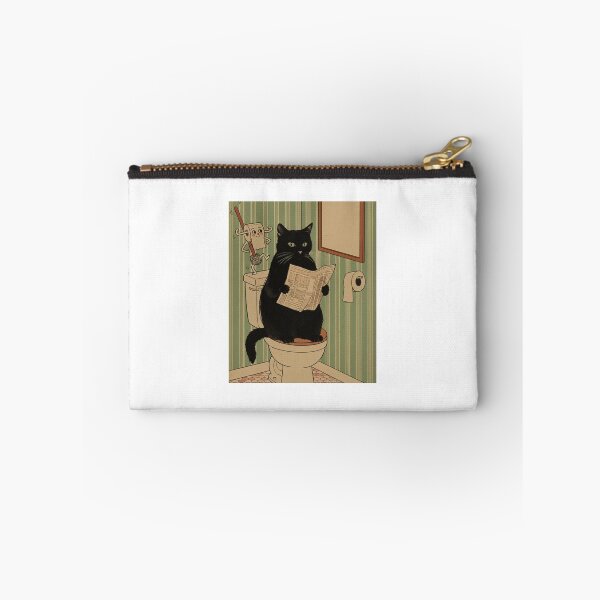 Item preview, bathroom art, funny cat bathroom art, Cat Reading Newspaper designed and sold by AddlPoolart.