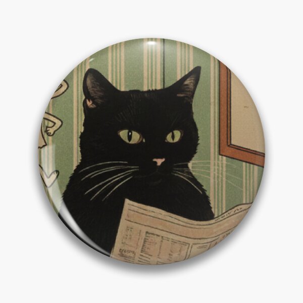 Item preview, bathroom art, funny cat bathroom art, Cat Reading Newspaper designed and sold by AddlPoolart.