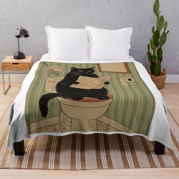 Item preview, bathroom art, funny cat bathroom art, Cat Reading Newspaper designed and sold by AddlPoolart.