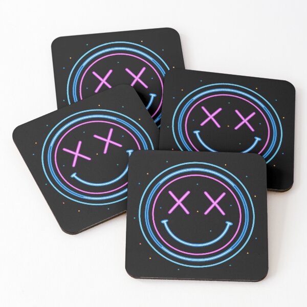 Item preview, Neon Grunge Smiley Face – Retro Alt Rock Inspired Art designed and sold by AddictiveDesign.