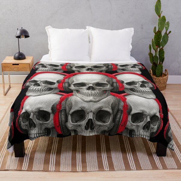 Item preview, Musical Skulls Red Pen Sketch Design designed and sold by EZPAINT.