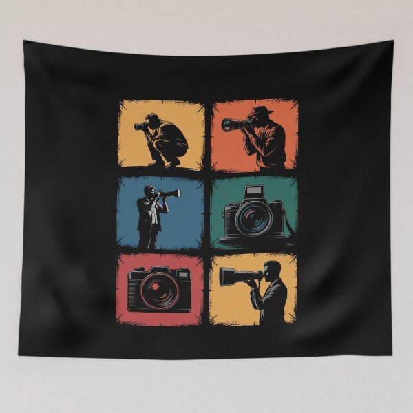 Item preview, Retro Photographer Silhouettes Cameras designed and sold by MooonTees.