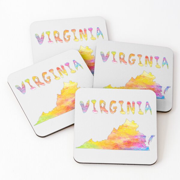 Item preview, Vibrant Watercolor Virginia Map - Artistic State Pride designed and sold by mashmosh.