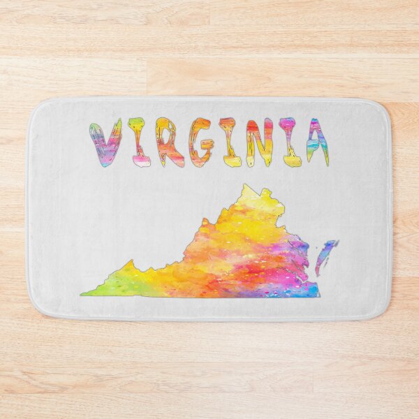 Item preview, Vibrant Watercolor Virginia Map - Artistic State Pride designed and sold by mashmosh.