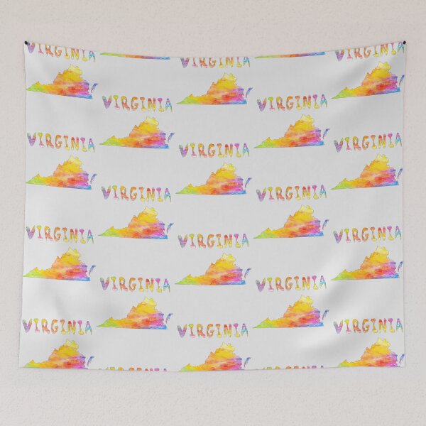 Item preview, Vibrant Watercolor Virginia Map - Artistic State Pride designed and sold by mashmosh.