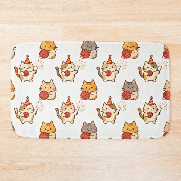 Item preview, Cute Festive Cats New Year Seamless Pattern designed and sold by BlueYasmine.