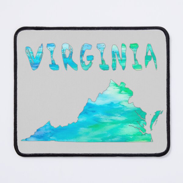 Item preview, Watercolor Virginia, Coastal Teal & Blue State Map designed and sold by mashmosh.