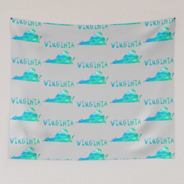 Item preview, Watercolor Virginia, Coastal Teal & Blue State Map designed and sold by mashmosh.
