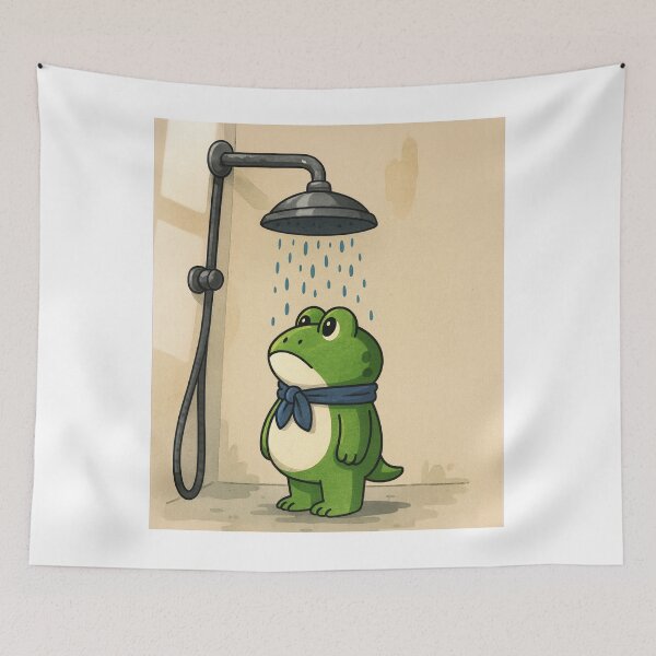 Item preview, bathroom art, funny frog bathroom art designed and sold by AddlPoolart.