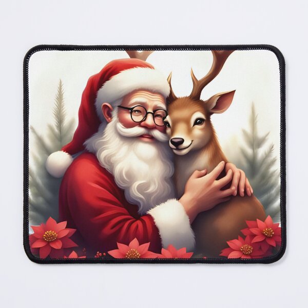Item preview, Santa and Reindeer Portrait with Christmas Flora designed and sold by RubelDesigns.