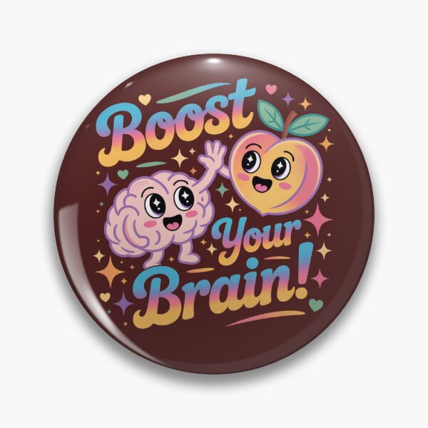 Item preview, Copy of Boost Your Brain – Cute Kawaii Brain & Peach Motivation | Study, School & Teacher Gift designed and sold by DigitalArtByNow.