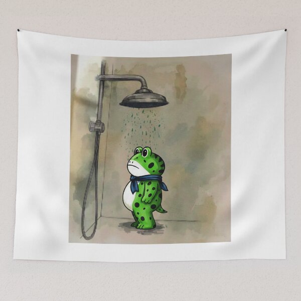 Item preview, bathroom art, funny frog bathroom art designed and sold by AddlPoolart.