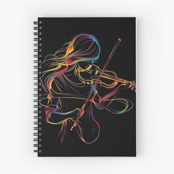 Item preview, Neon Violinist Line Art – Colorful Music Illustration designed and sold by Kruti Collection.