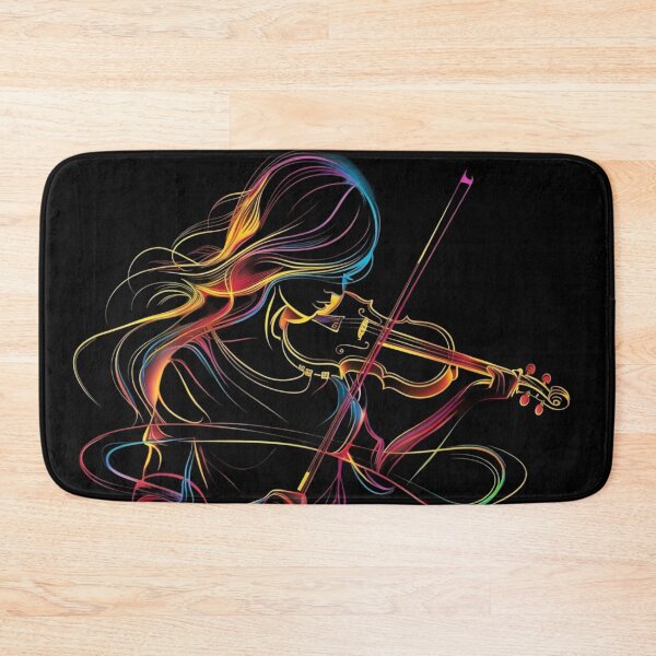 Item preview, Neon Violinist Line Art – Colorful Music Illustration designed and sold by Kruti Collection.