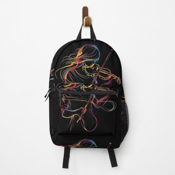 Item preview, Neon Violinist Line Art – Colorful Music Illustration designed and sold by Kruti Collection.