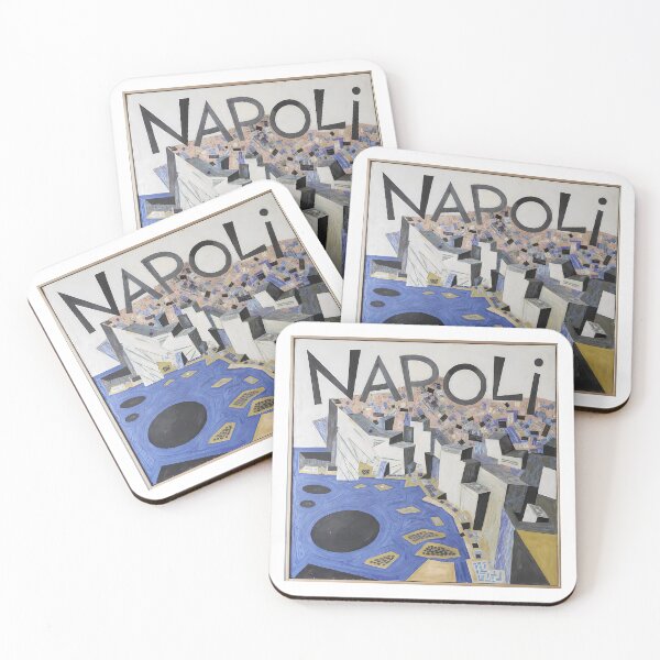 Item preview, Napoli Bauhaus Art – Naples Italy Contemporary Geometric Poster, Modern Bauhaus Travel Illustration, Abstract City Wall Art designed and sold by OzzFrequency.