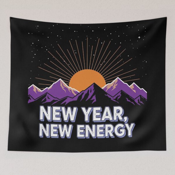 Item preview, New Year, New Energy – Sunrise Mountain Illustration designed and sold by Design_Your_Day.