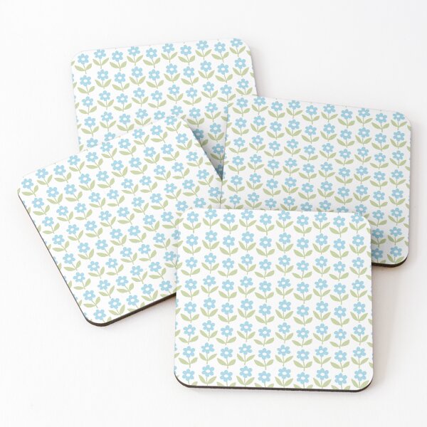 Item preview, Tiny daisy spring flowers pattern in blue and green designed and sold by Miss-Belle.