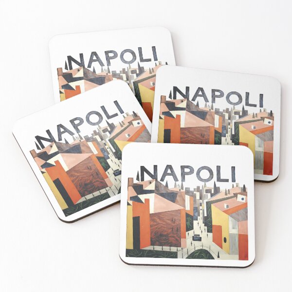 Item preview, Napoli Bauhaus Art – Naples Italy Contemporary Geometric Poster, Modern Bauhaus Travel Illustration, Abstract City Wall Art designed and sold by OzzFrequency.