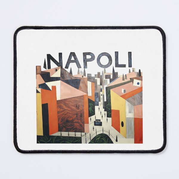 Item preview, Napoli Bauhaus Art – Naples Italy Contemporary Geometric Poster, Modern Bauhaus Travel Illustration, Abstract City Wall Art designed and sold by OzzFrequency.