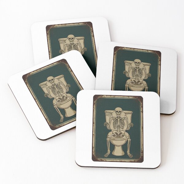 Item preview, bathroom art, funny skeleton bathroom art designed and sold by AddlPoolart.