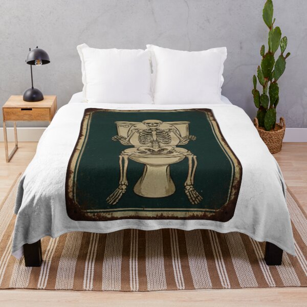 Item preview, bathroom art, funny skeleton bathroom art designed and sold by AddlPoolart.