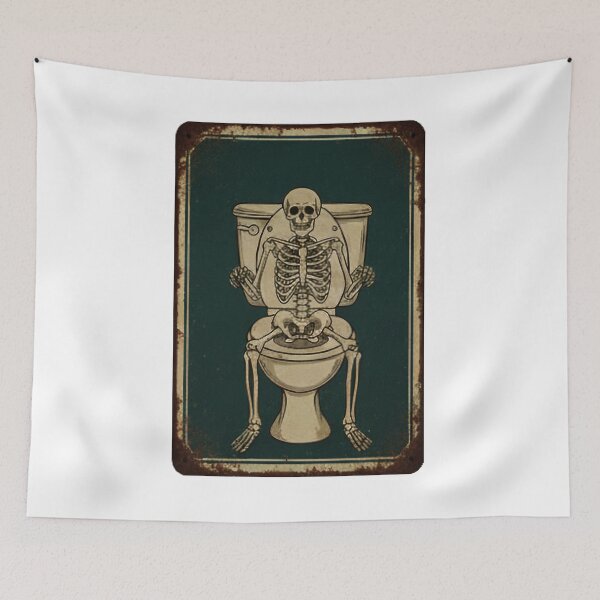 Item preview, bathroom art, funny skeleton bathroom art designed and sold by AddlPoolart.