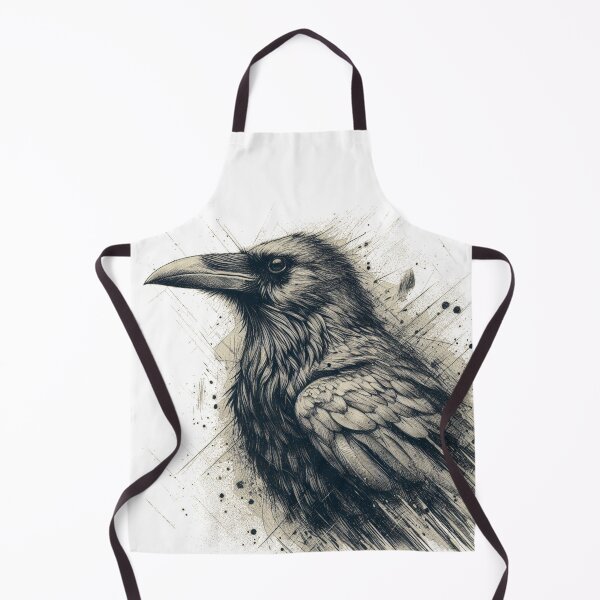 Item preview, The Crow – Gothic Raven Ink Illustration designed and sold by denip.